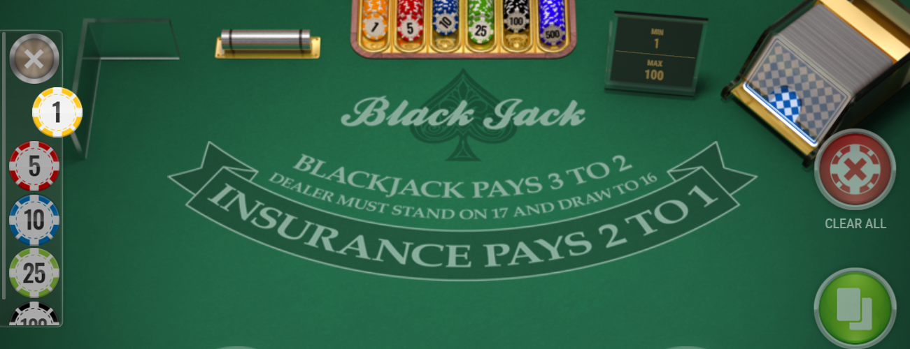 spela blackjack mini